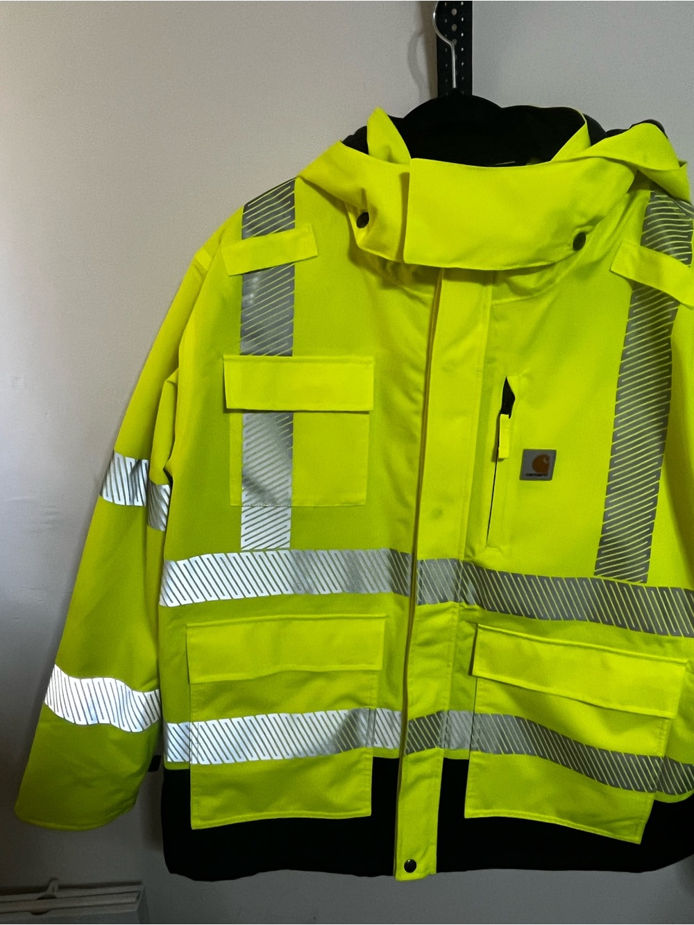 Carhartt Waterproof Loose Fit Hi Viz Winter Hooded Jacket Sz XL - Picture 3 of 13
